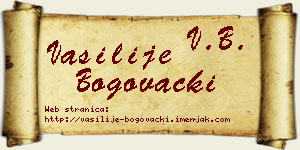 Vasilije Bogovački vizit kartica
